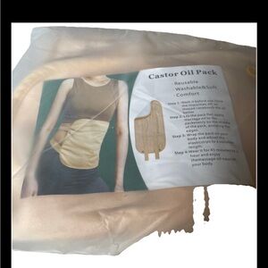 Castor Oil Pack Kit Compress Reusable Wrap Belt New with Pouch Washable Comfort